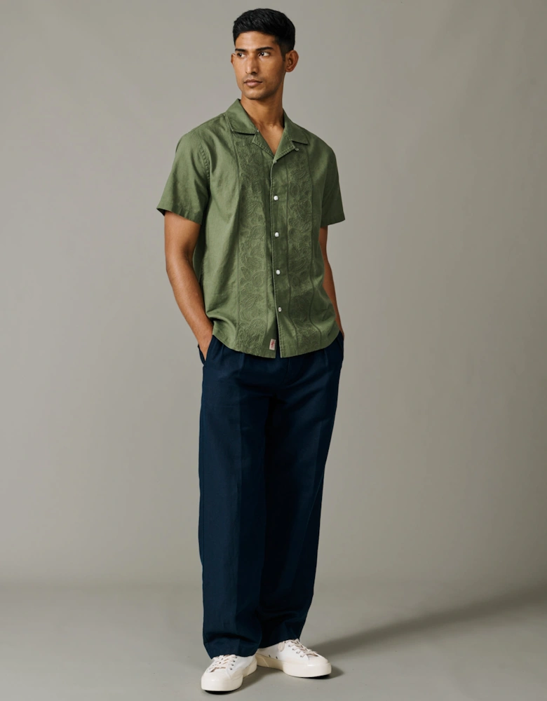 Abbey Cuban Collar Short Sleeved Shirt