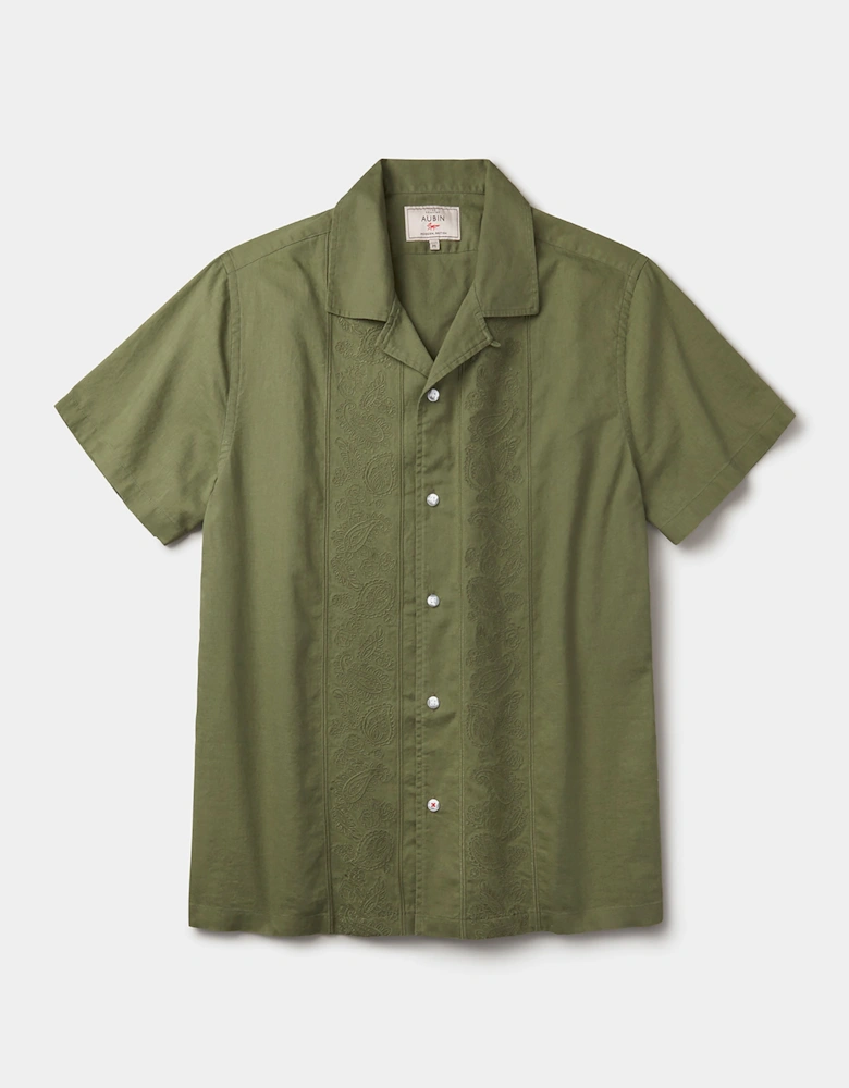 Abbey Cuban Collar Short Sleeved Shirt