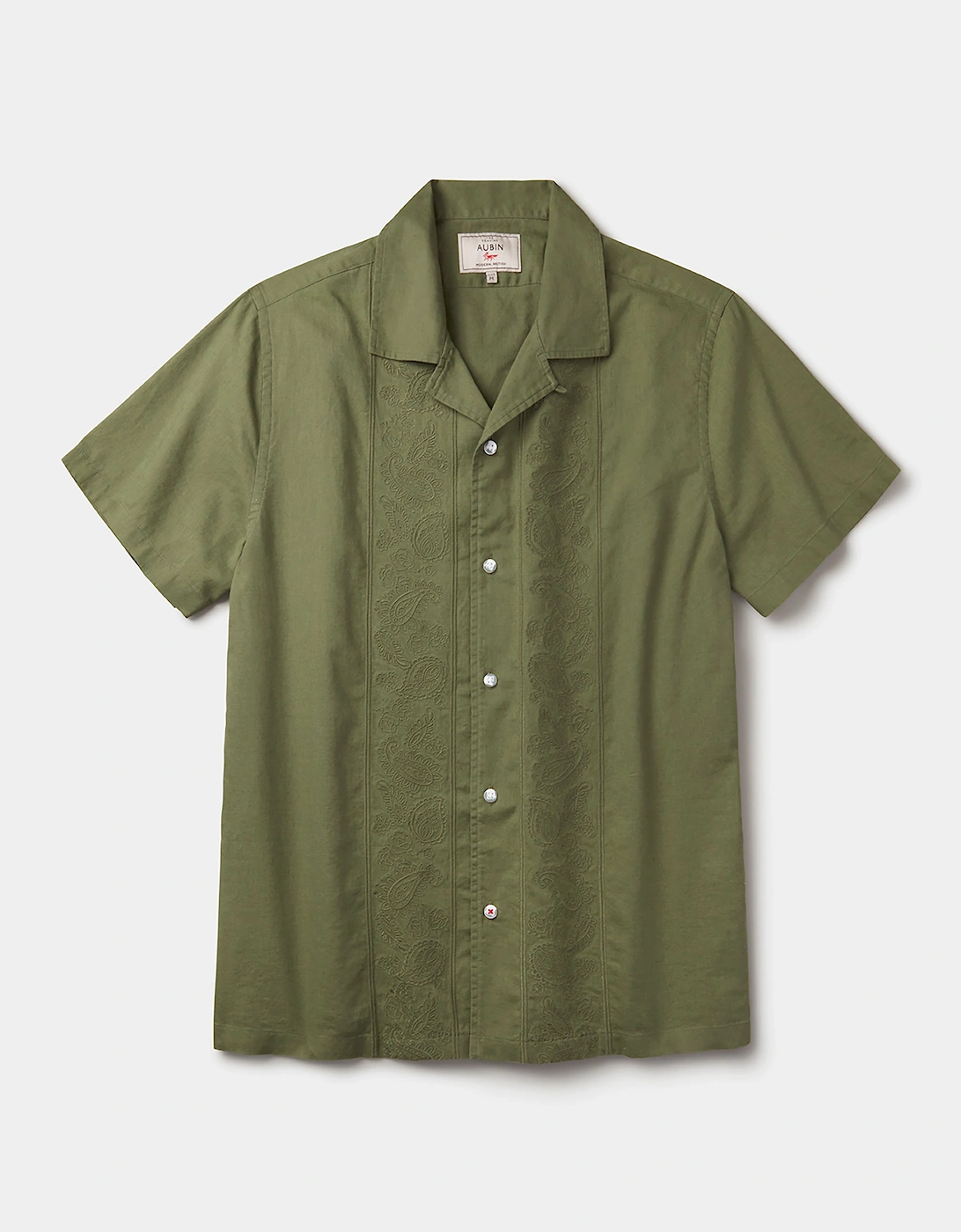Abbey Cuban Collar Short Sleeved Shirt