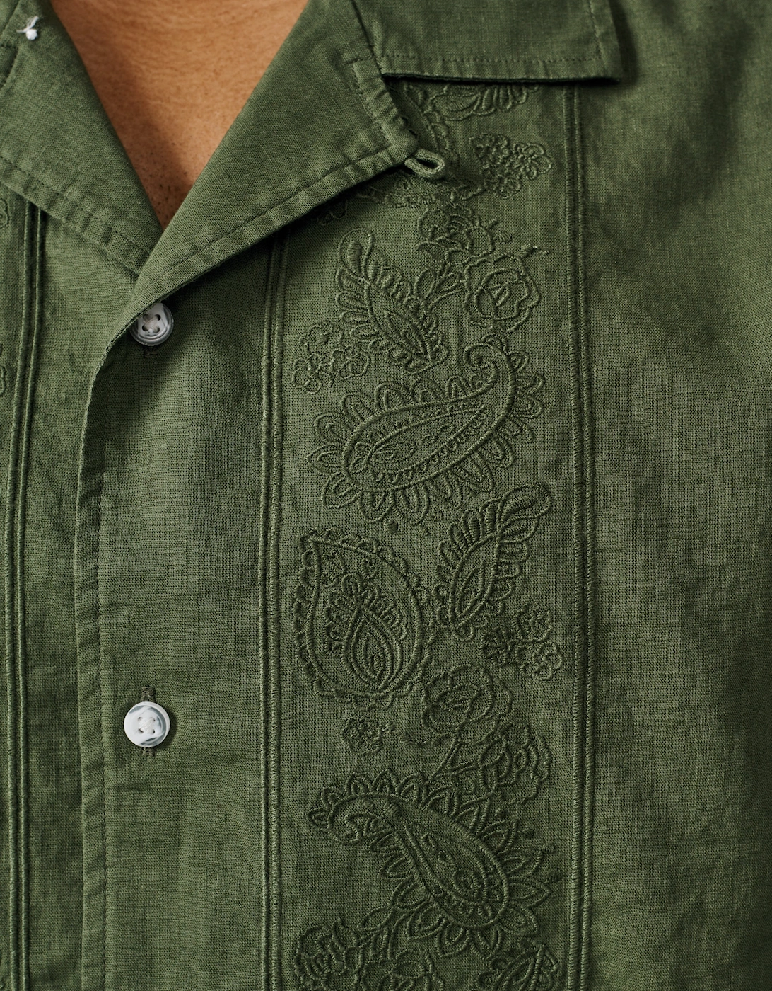 Abbey Cuban Collar Short Sleeved Shirt
