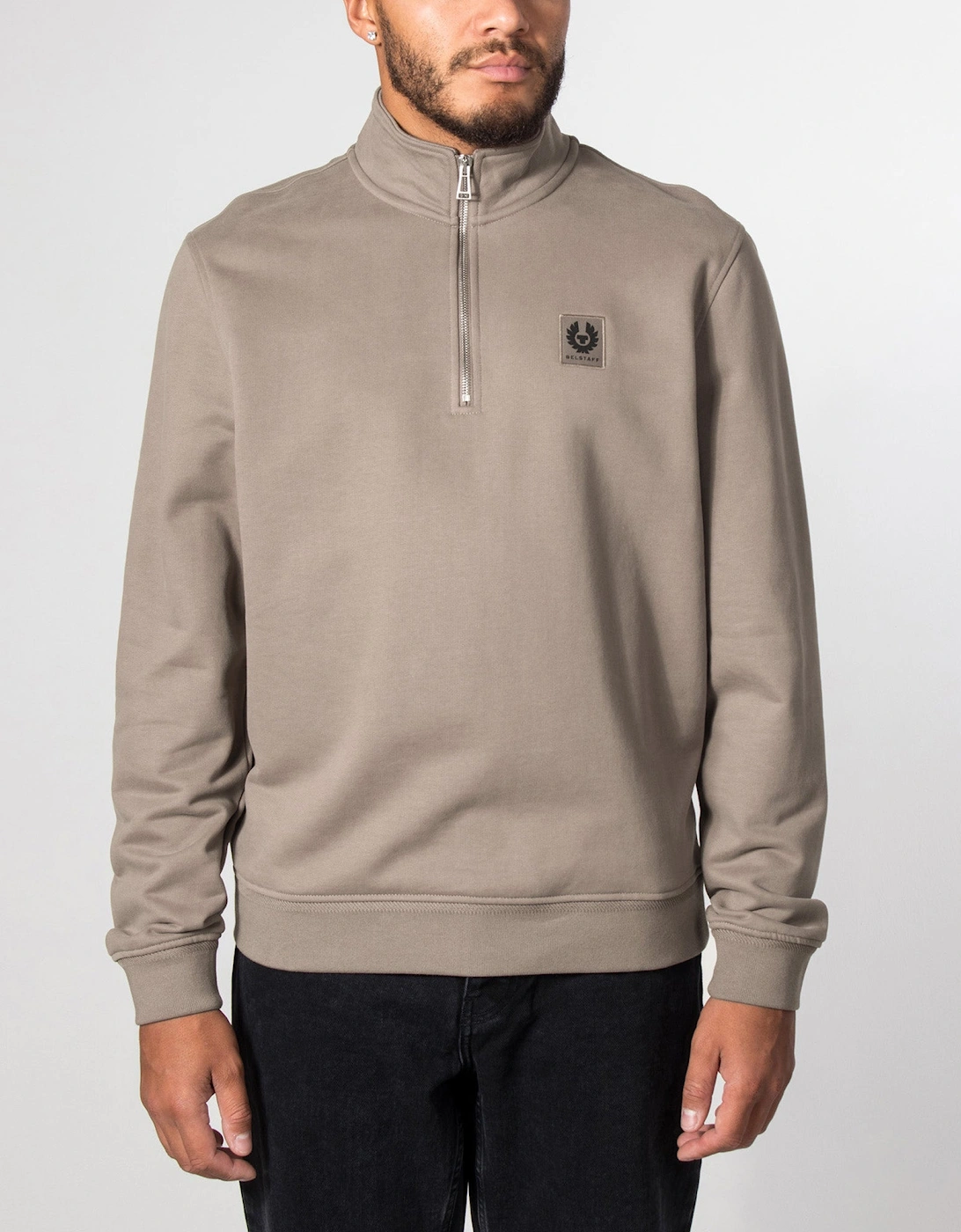 Regular Fit Belstaff Quarter Zip Sweatshirt