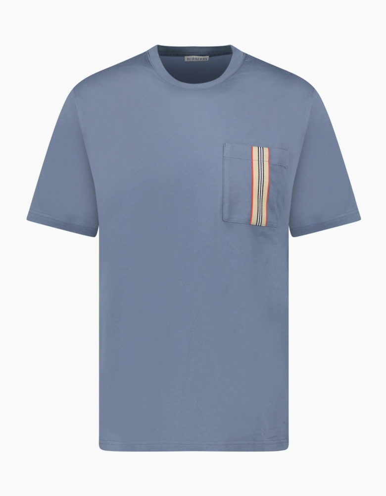 Burberry 'Ellison' Stripe Pocket T-Shirt Carbon Blue