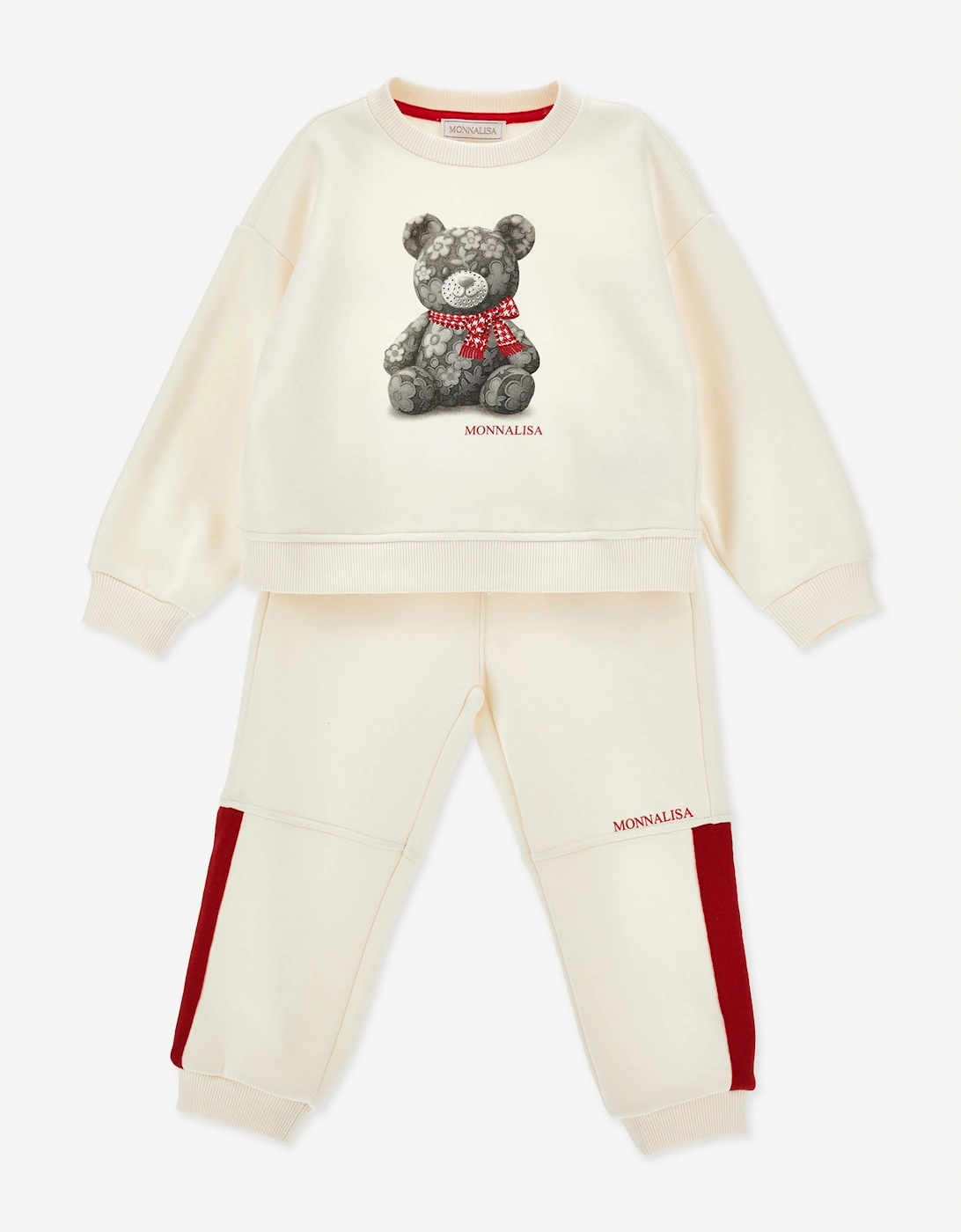 Monnalisa Girls Cream Teddy Bear Tracksuit  Ivory - Size 3 Years Kids
