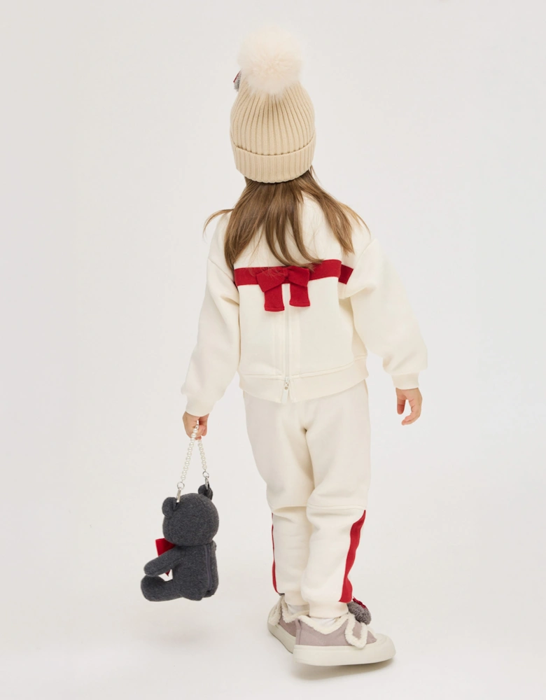 Monnalisa Girls Teddy Bear Tracksuit in Ivory