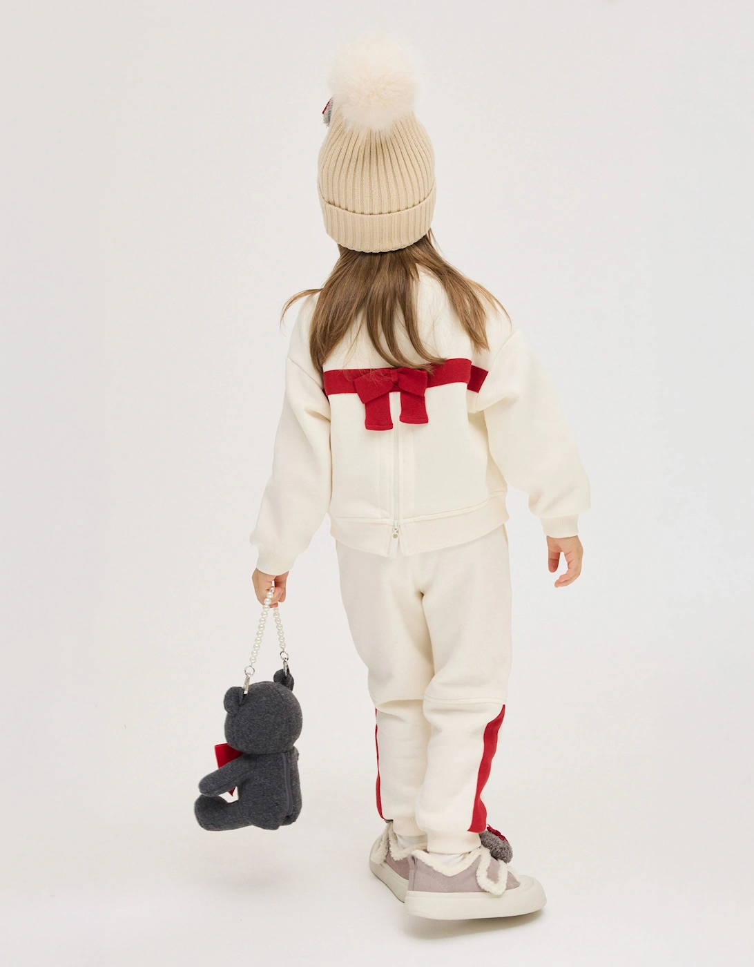 Monnalisa Girls Teddy Bear Tracksuit in Ivory