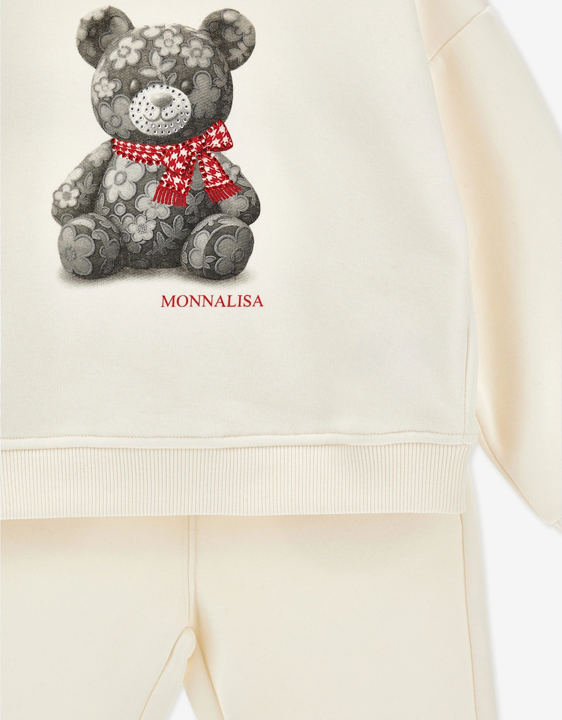 Monnalisa Girls Teddy Bear Tracksuit in Ivory