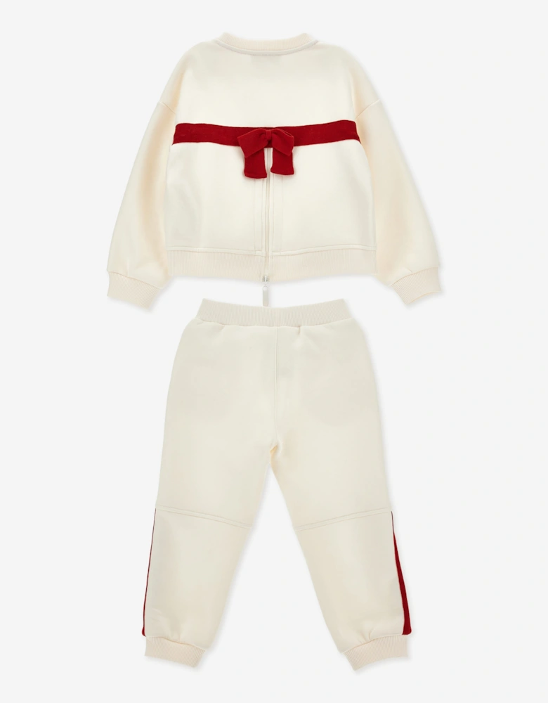 Monnalisa Girls Teddy Bear Tracksuit in Ivory