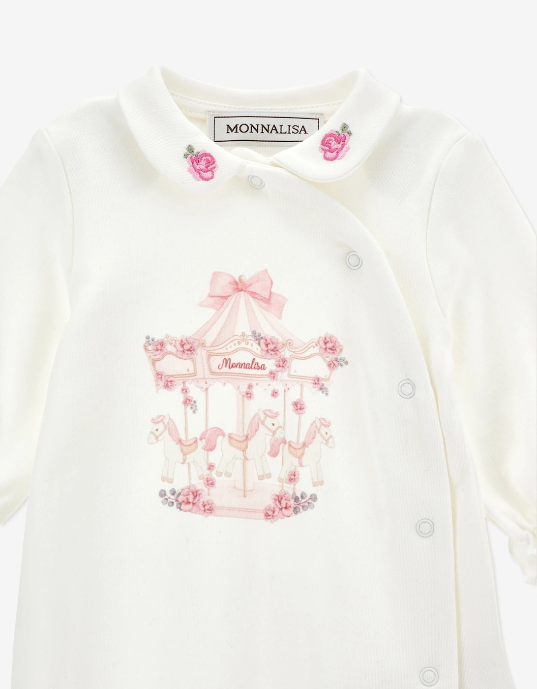 Monnalisa Baby Girls Carousel Babygrow Gift Set in Ivory
