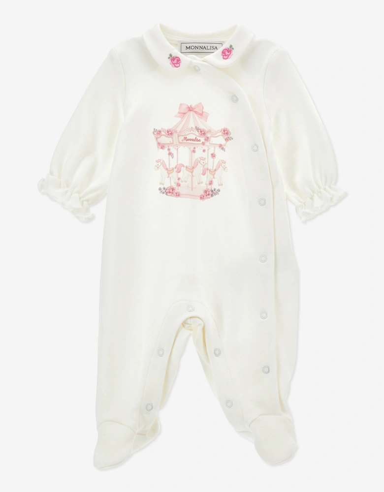 Monnalisa Baby Girls Carousel Babygrow Gift Set in Ivory