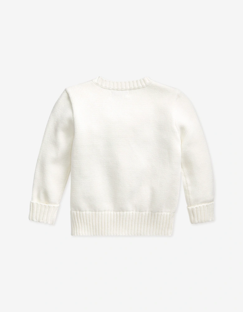 Ralph Lauren Baby Boys Ivory Bear Sweater
