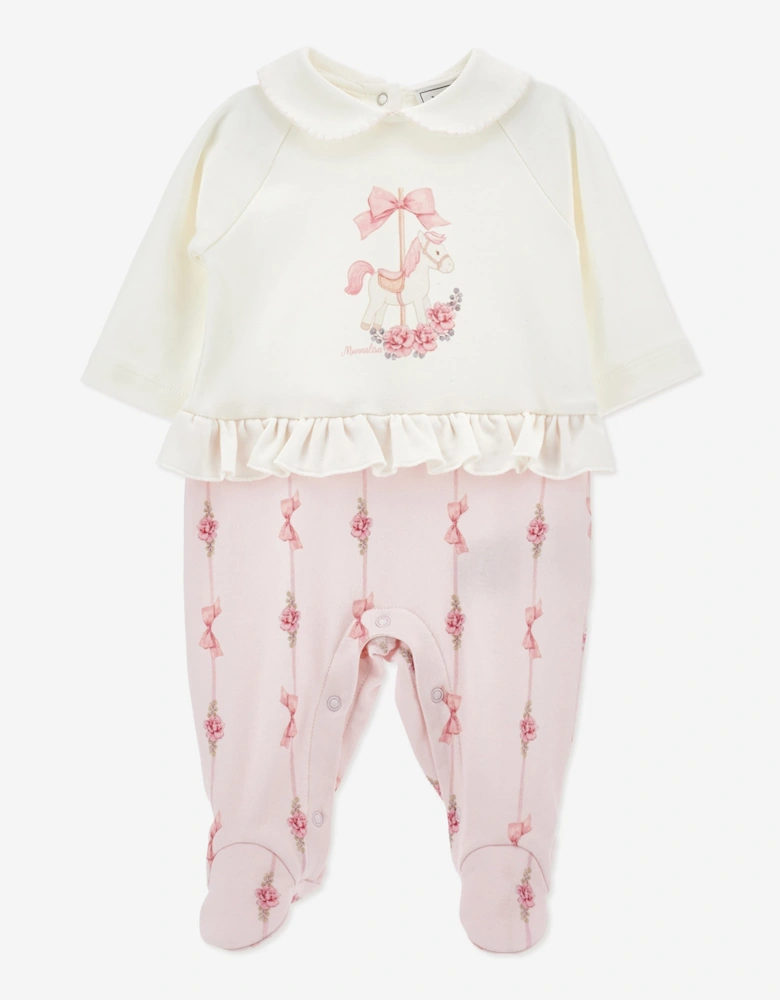Monnalisa Baby Girls Carousel Horse Babygrow Gift Set in Pink