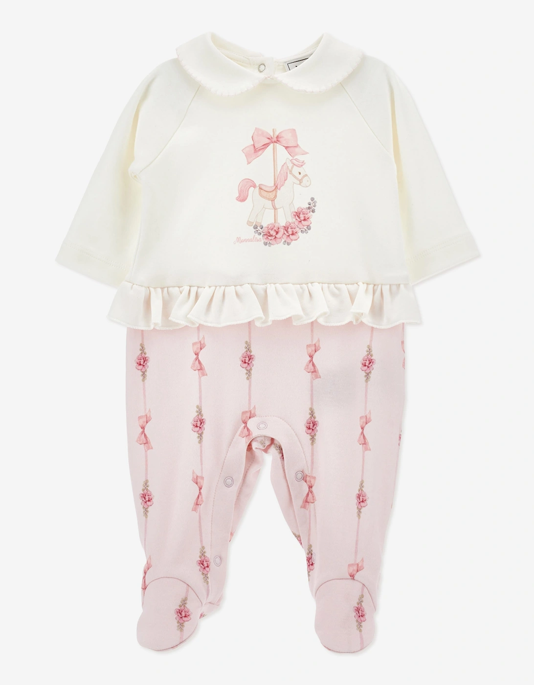 Monnalisa Baby Girls Carousel Horse Babygrow Gift Set in Pink