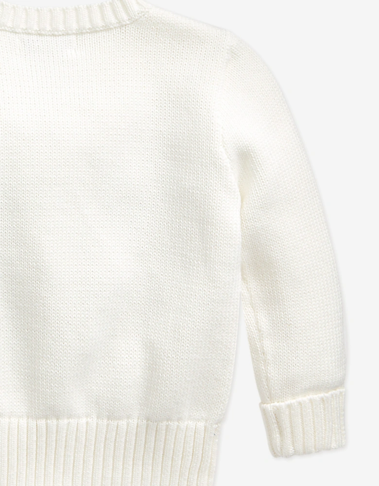 Ralph Lauren Baby Boys Ivory Bear Sweater