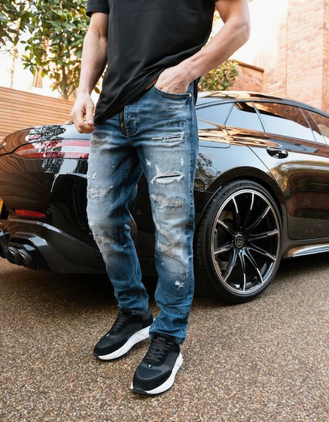 Valere Milano Cengalo Rip & Repair Jean - Blue