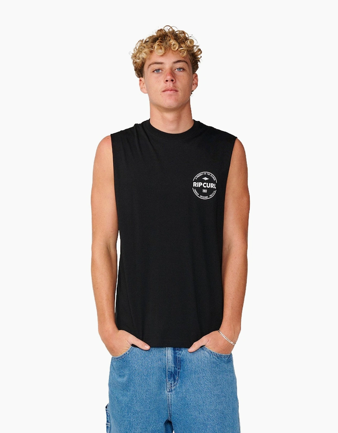 Rip Curl Mens Staple Muscle Vest, 2 of 1