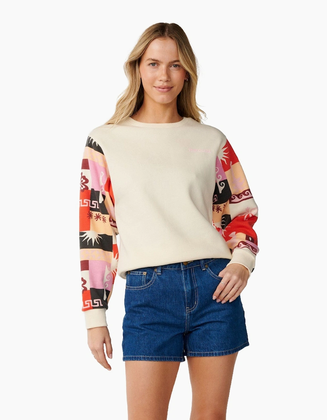 Rip Curl Womens Party Wave Printed Sleeve Sweatshirt, 2 of 1