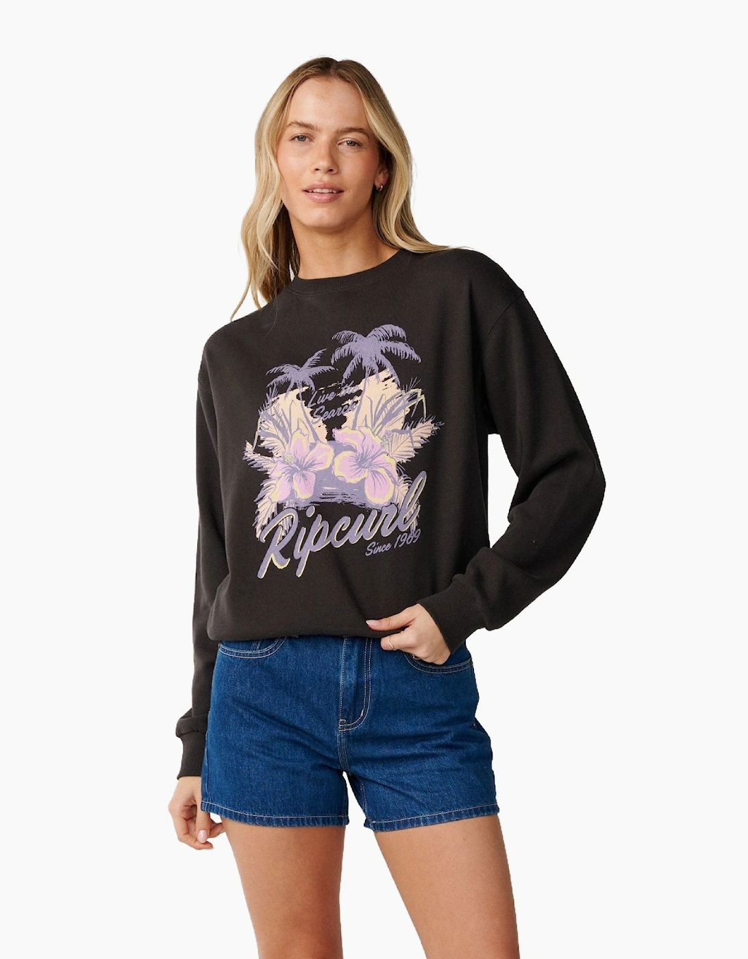 Rip Curl Womens Party Wave Graphic Print Sweatshirt