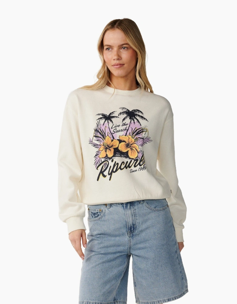 Rip Curl Womens Party Wave Graphic Print Sweatshirt