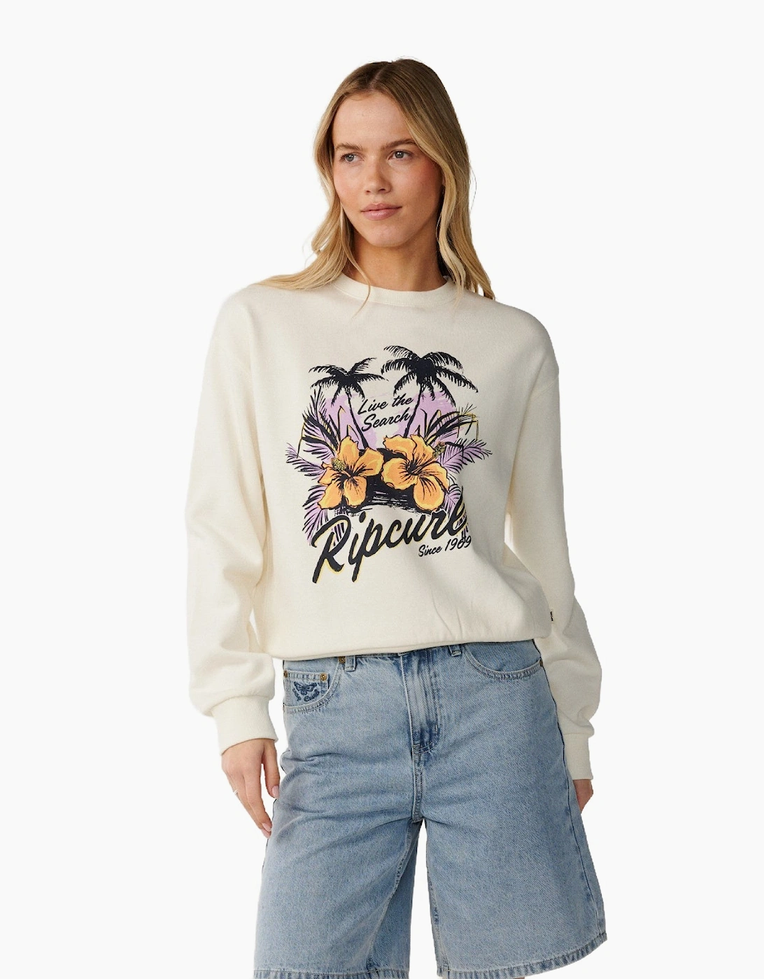 Rip Curl Womens Party Wave Graphic Print Sweatshirt
