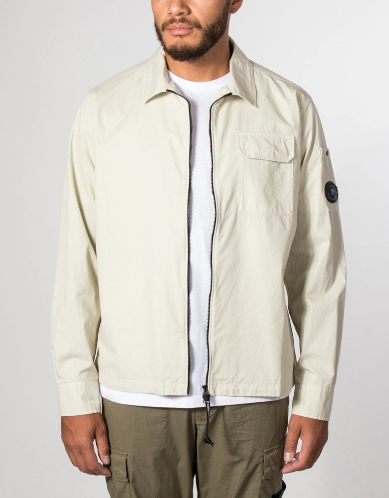 Organic Gabardine Zipped Lens Overshirt