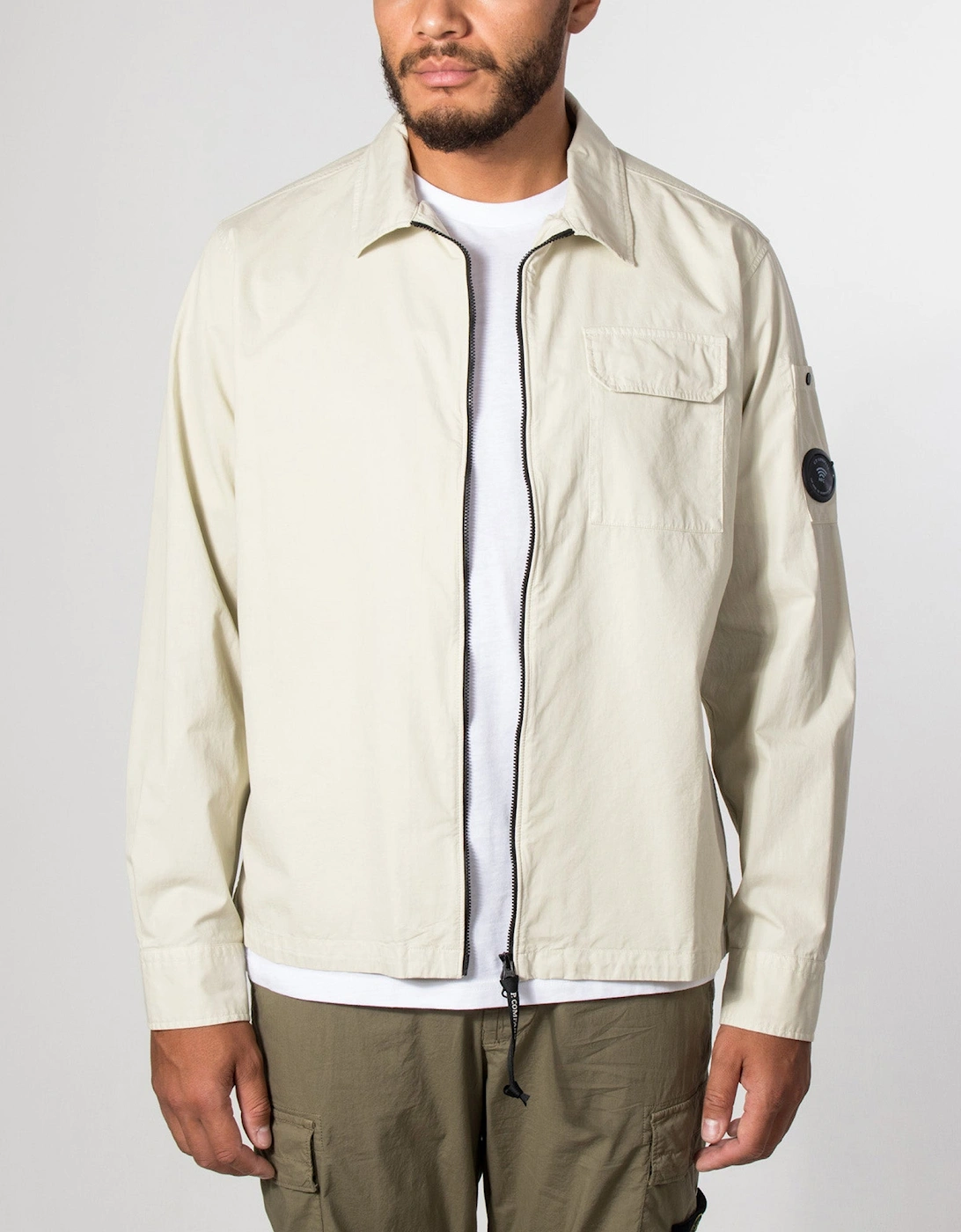 Organic Gabardine Zipped Lens Overshirt