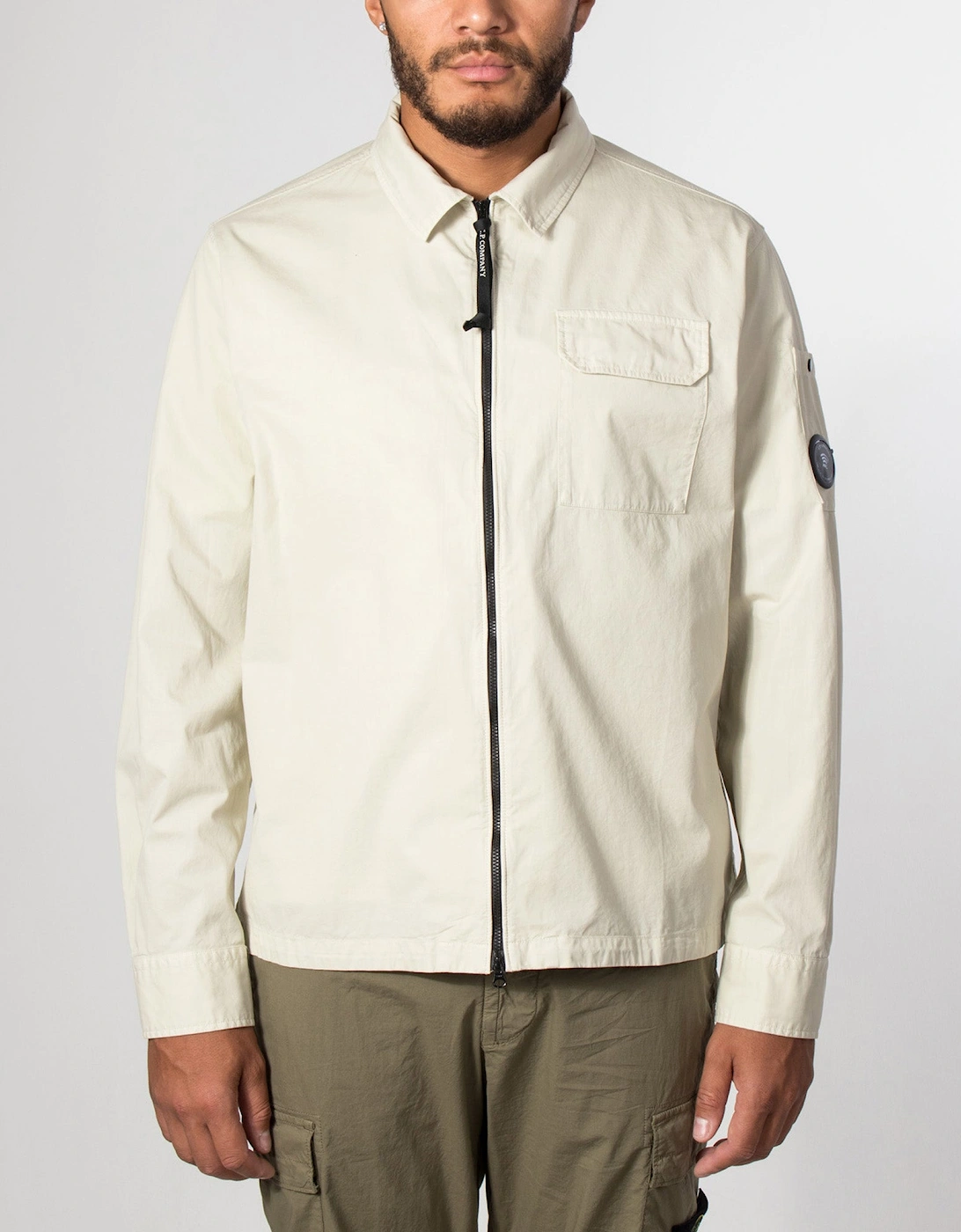Organic Gabardine Zipped Lens Overshirt