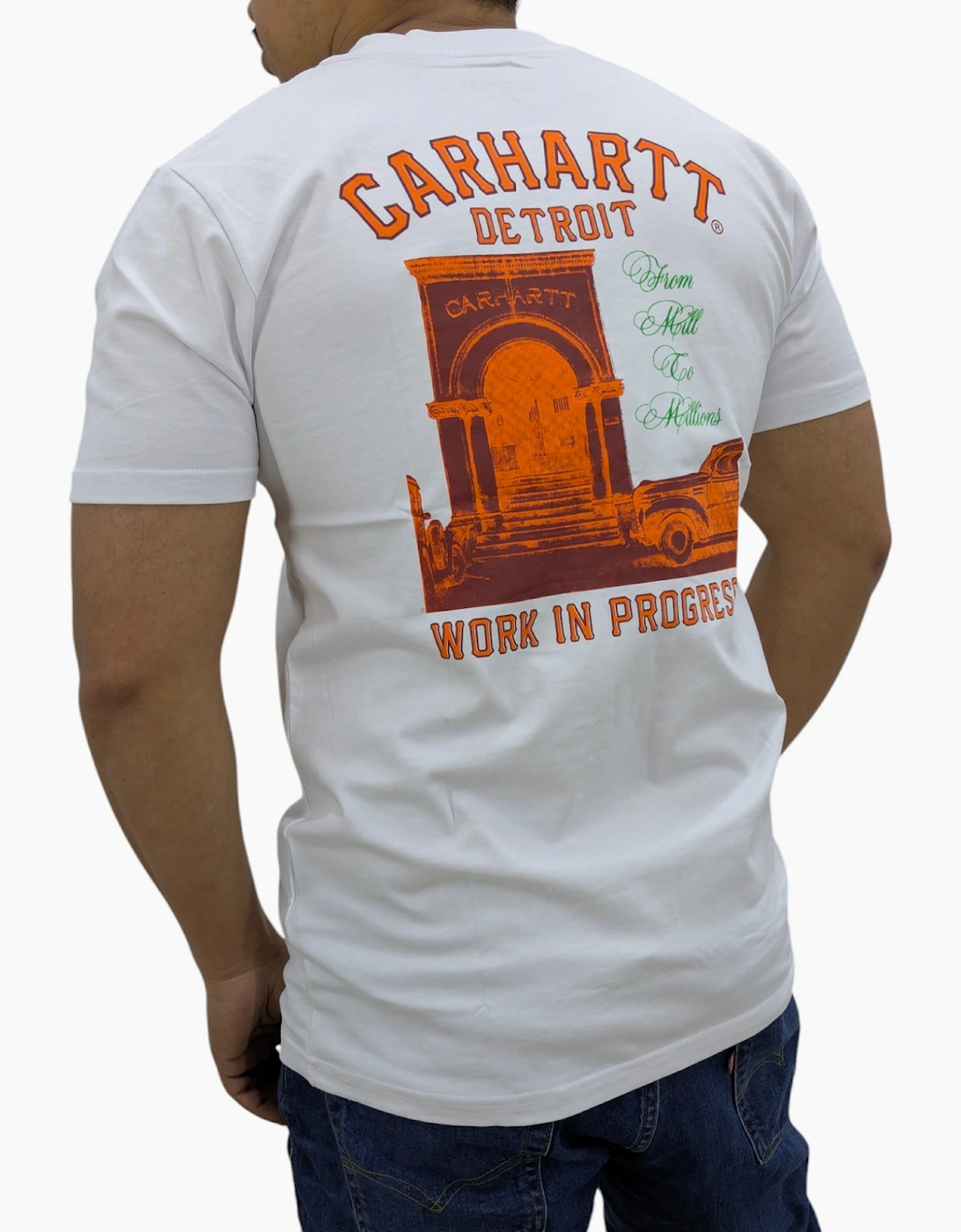 Carhartt WIP Mens T Shirts Printed Relaxed Fit Short Sleeve Cotton Tee Detroit