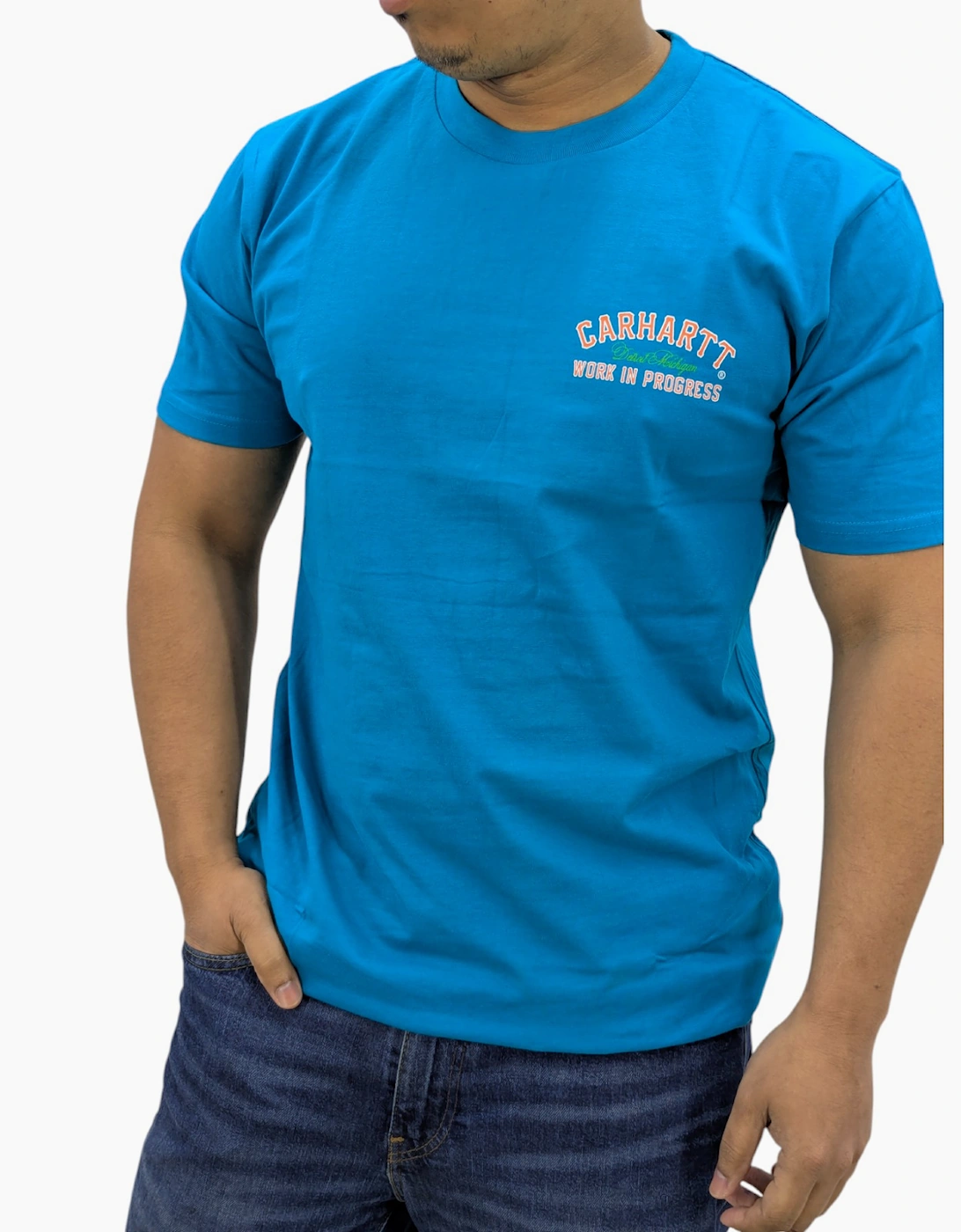 Carhartt WIP Mens T Shirts Printed Relaxed Fit Short Sleeve Cotton Tee Detroit