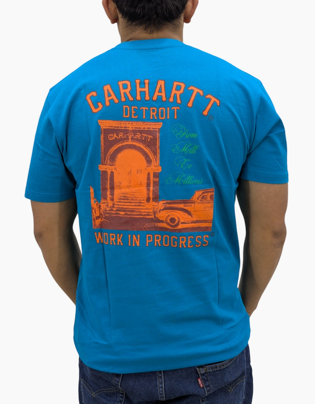 Carhartt WIP Mens T Shirts Printed Relaxed Fit Short Sleeve Cotton Tee Detroit