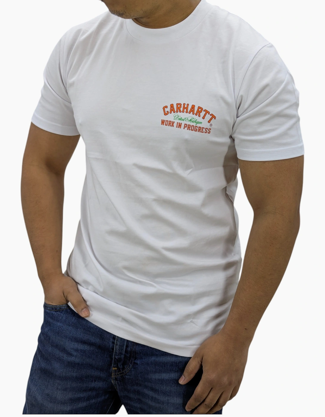 Carhartt WIP Mens T Shirts Printed Relaxed Fit Short Sleeve Cotton Tee Detroit