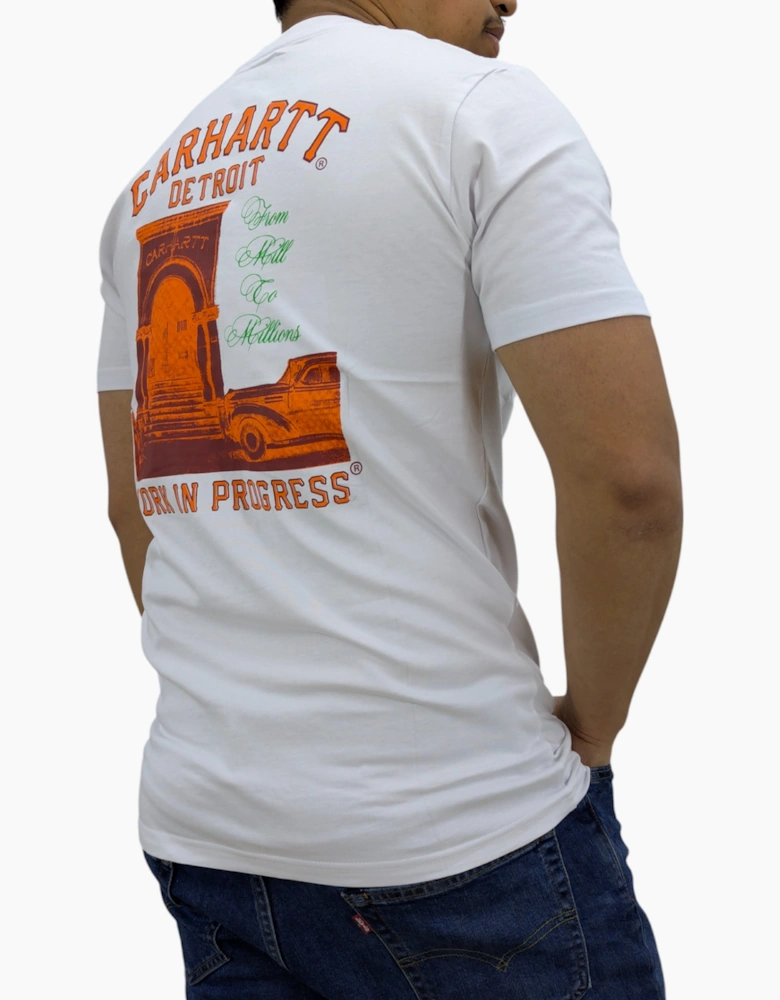 Carhartt WIP Mens T Shirts Printed Relaxed Fit Short Sleeve Cotton Tee Detroit