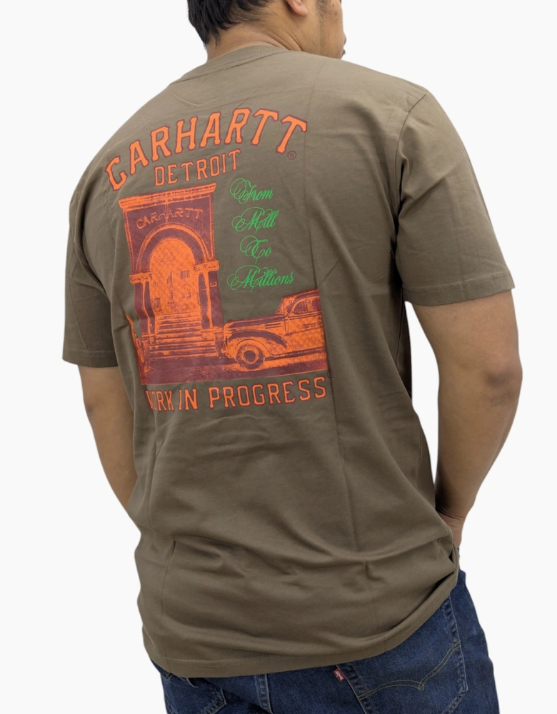 Carhartt WIP Mens T Shirts Printed Relaxed Fit Short Sleeve Cotton Tee Detroit