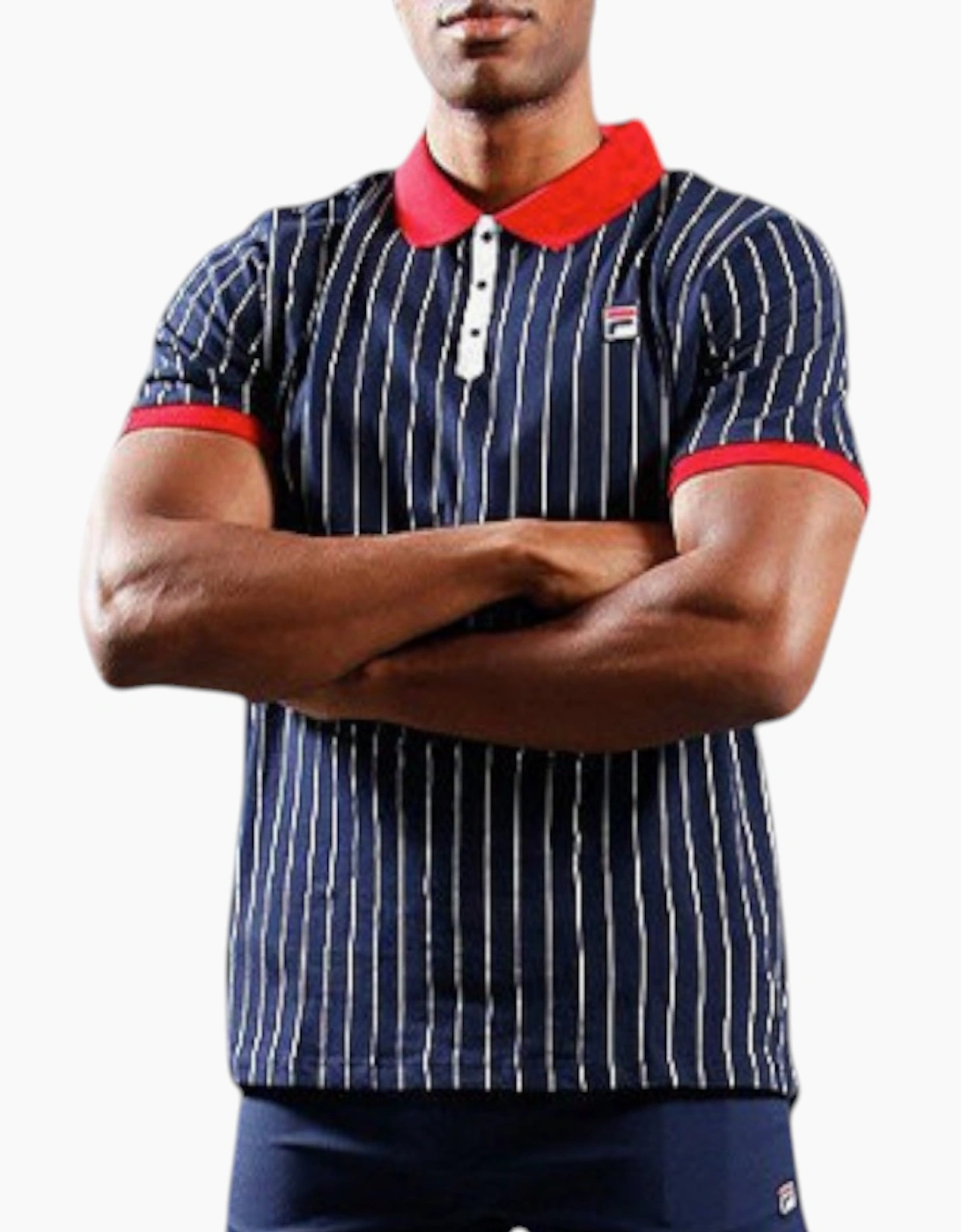 FILA Mens Polo Shirt Short Sleeve Vintage Striped Summer Cotton Sports Golf Tee, 5 of 4