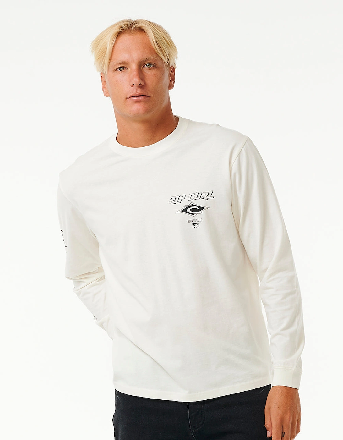 Rip Curl Mens Fade Out Icon Long Sleeve T-Shirt, 2 of 1