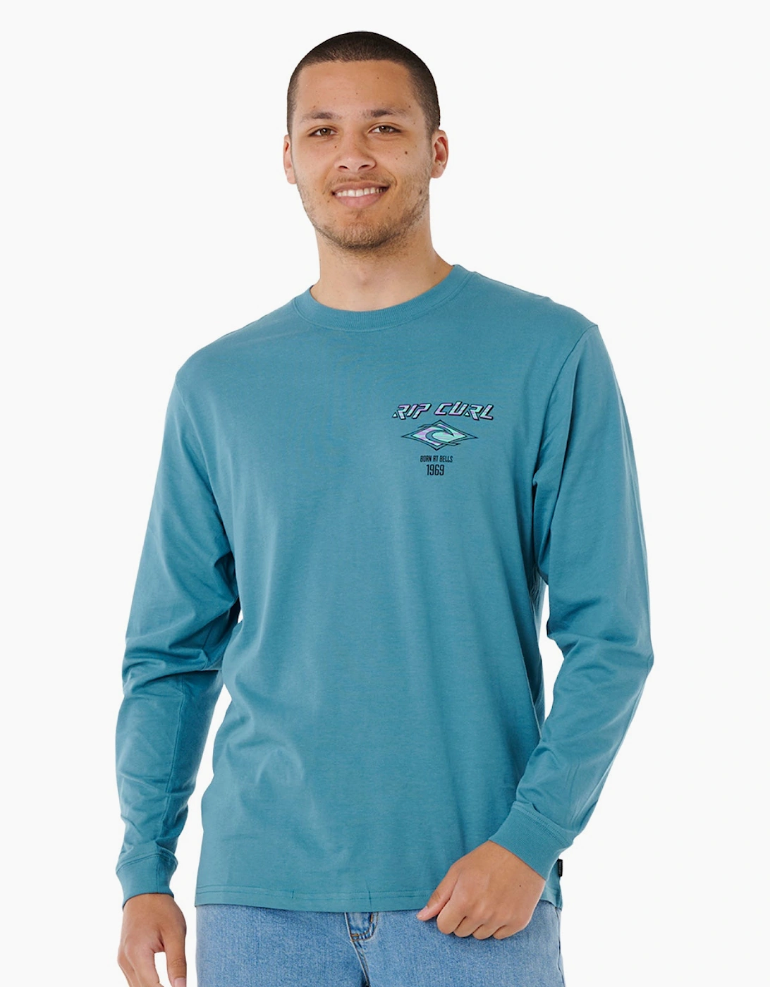 Rip Curl Mens Fade Out Icon Long Sleeve T-Shirt, 2 of 1