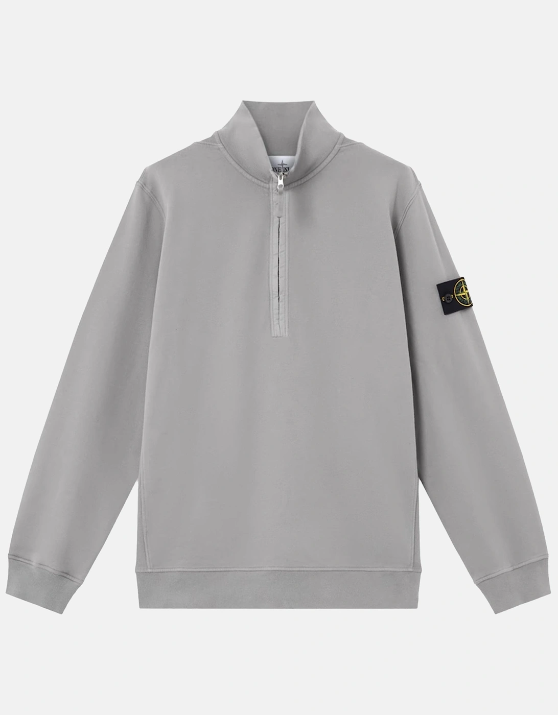 Stone Island Men's Grey Quarter Zip 6100068 Sweatshirt - Size 42