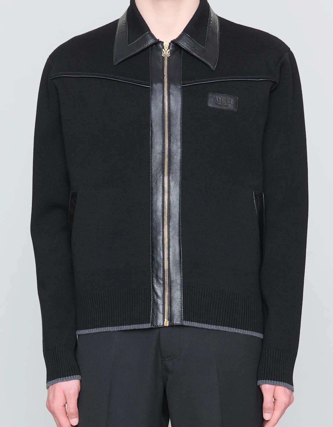 LEATHER TRIM ZIPPED JACKET, 3 of 2