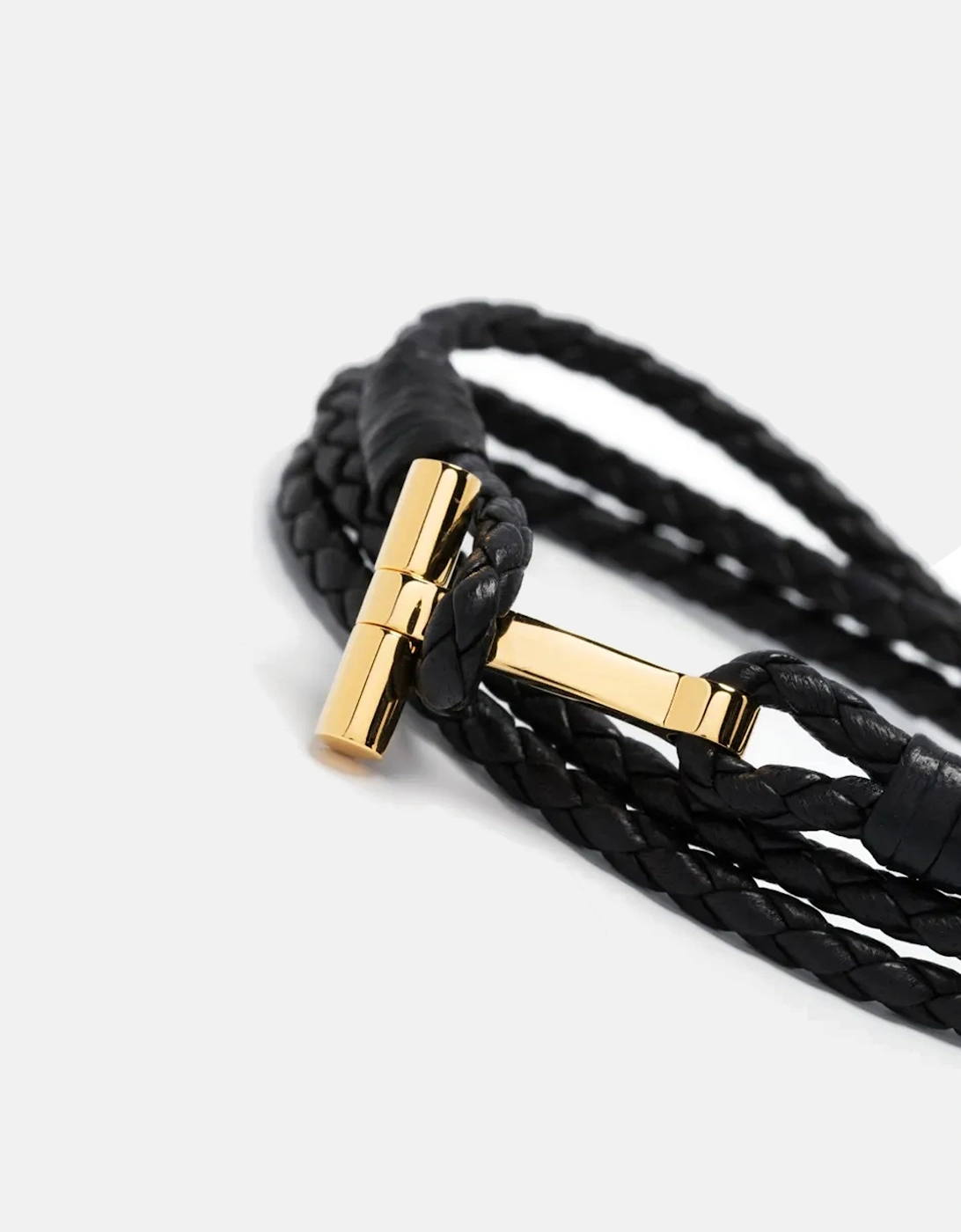 Braided Leather Bracelet Black