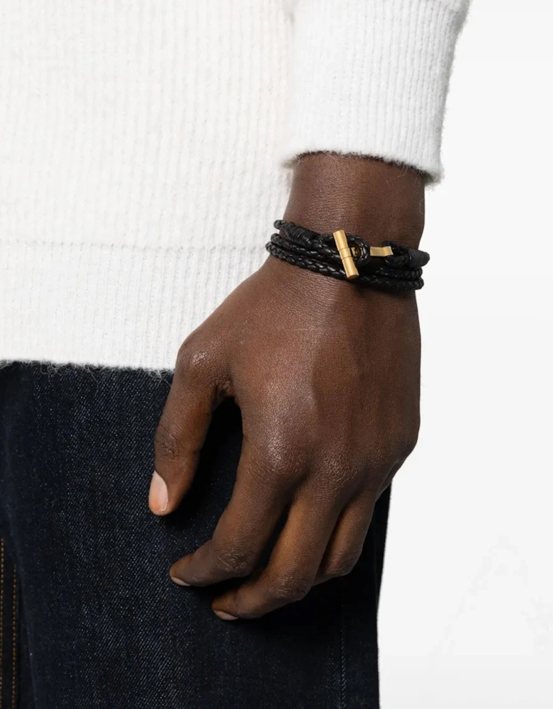 Braided Leather Bracelet Black