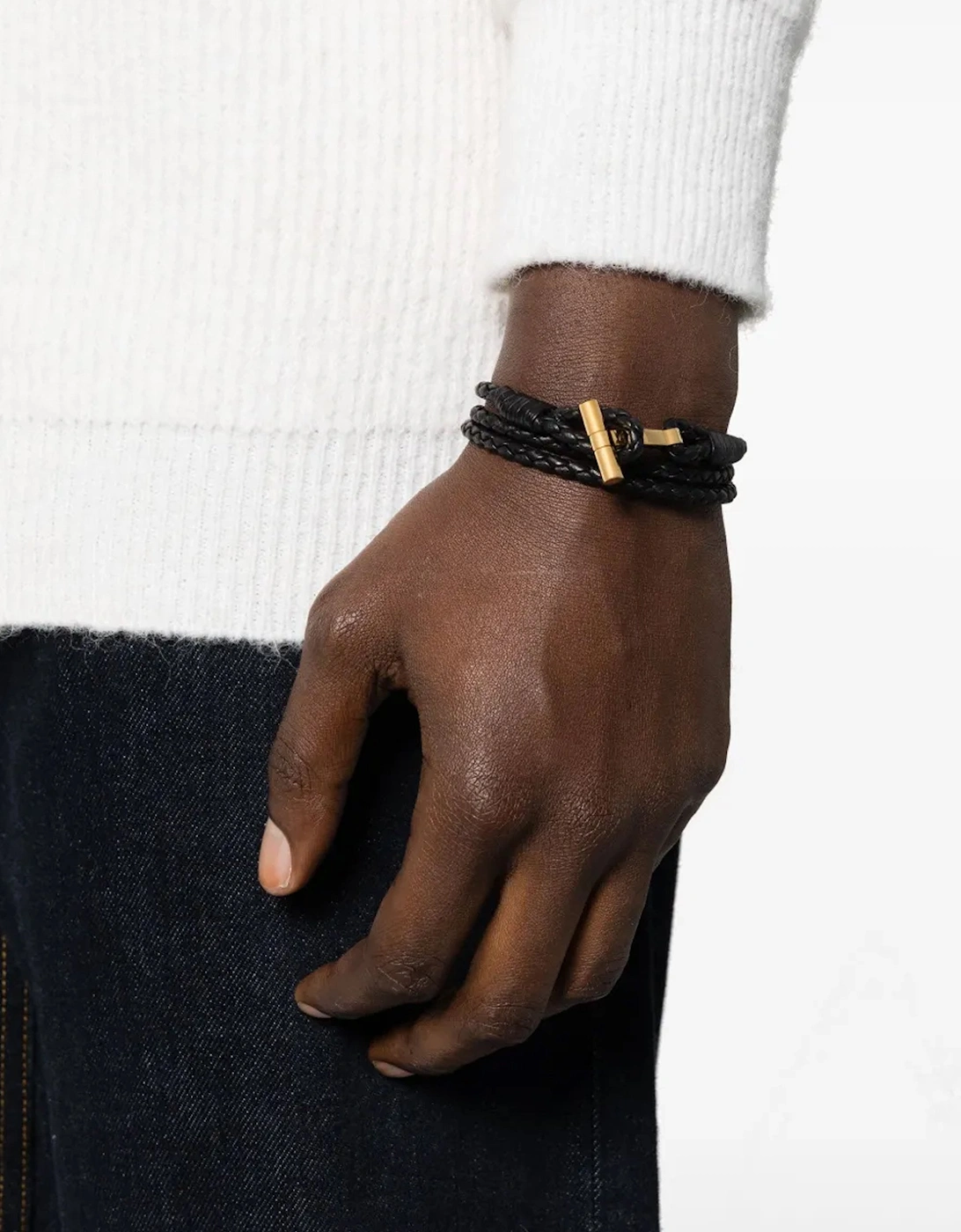 Braided Leather Bracelet Black