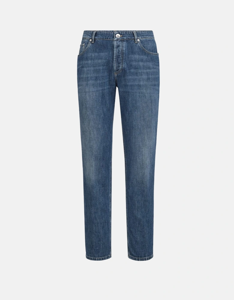 MID WASH DENIM JEANS