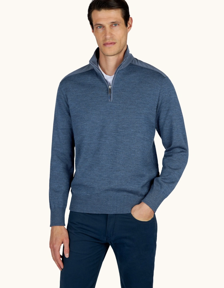 Technical 1/4 Zip Typhoon Sweater Blue
