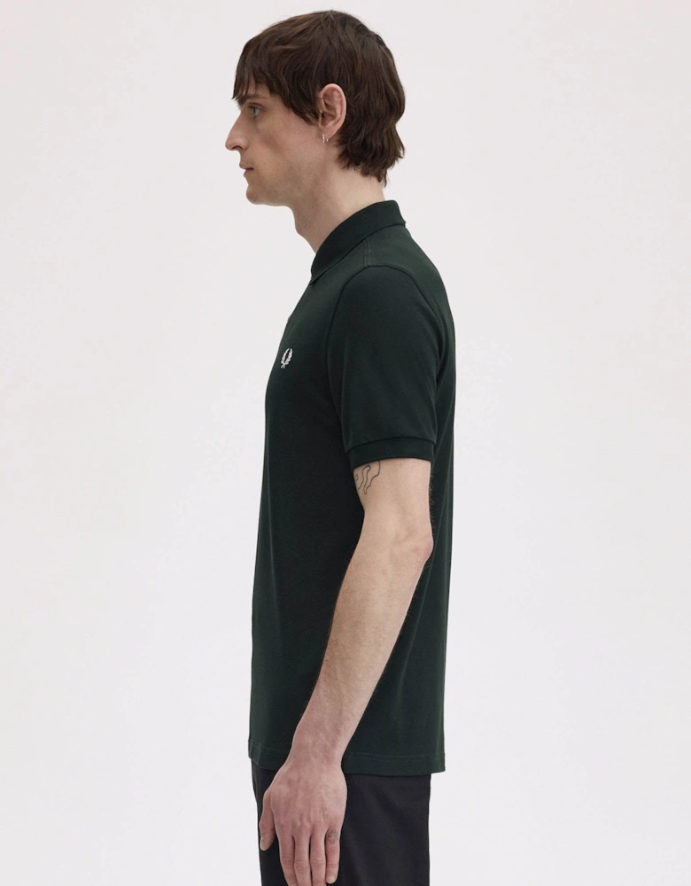 Fred Perry Mens Plain Signature Polo Shirt - Night Green/Snow White T50