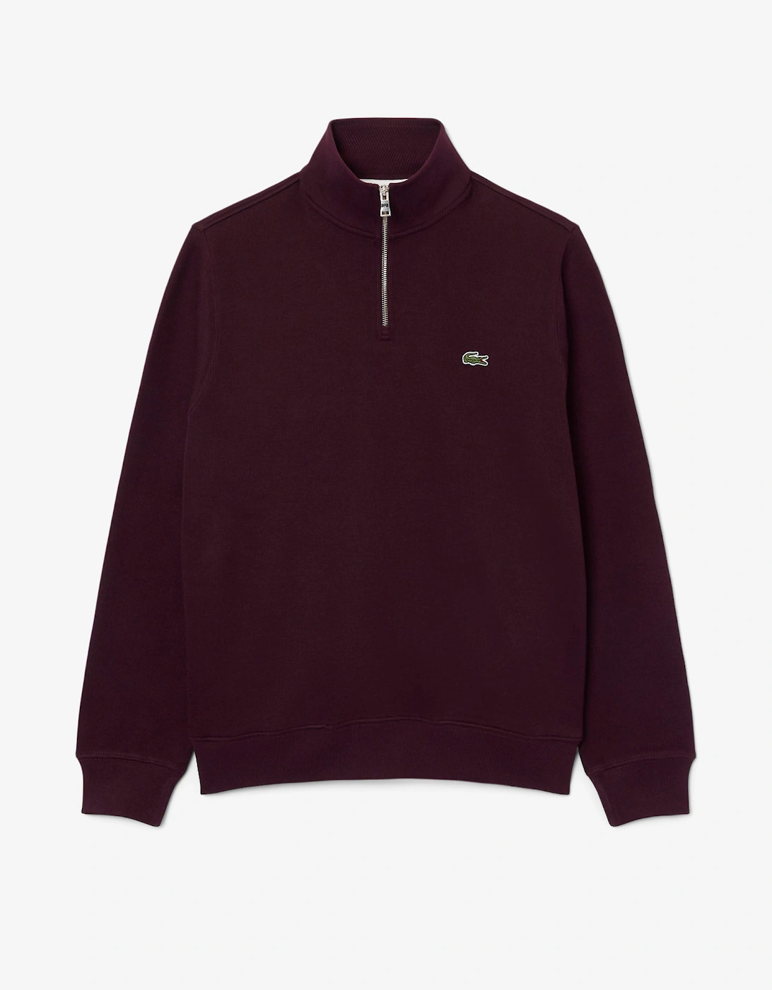 Lacoste Mens Zippered Stand-Up Collar Cotton Sweatshirt - Chestnut Brown 3KE, 2 of 1