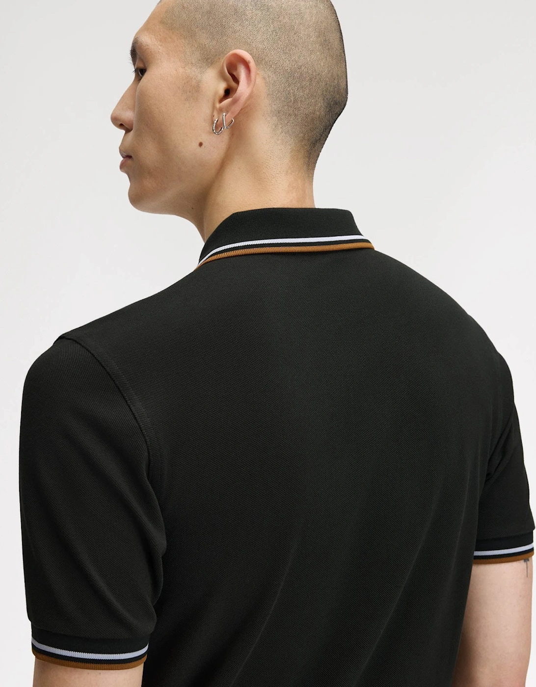 Fred Perry Mens Twin Tipped Signature Polo Shirt - Night Green/Dusk Blue/Dark Caramel 78C