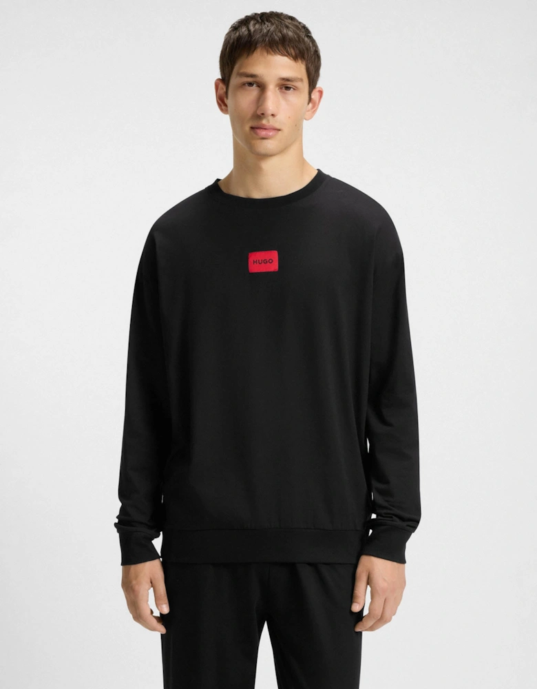 HUGO GALAXY Mens Gift-boxed Long pyjama set in stretch cotton with logos - Black 001