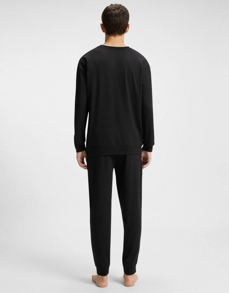 HUGO GALAXY Mens Gift-boxed Long pyjama set in stretch cotton with logos - Black 001