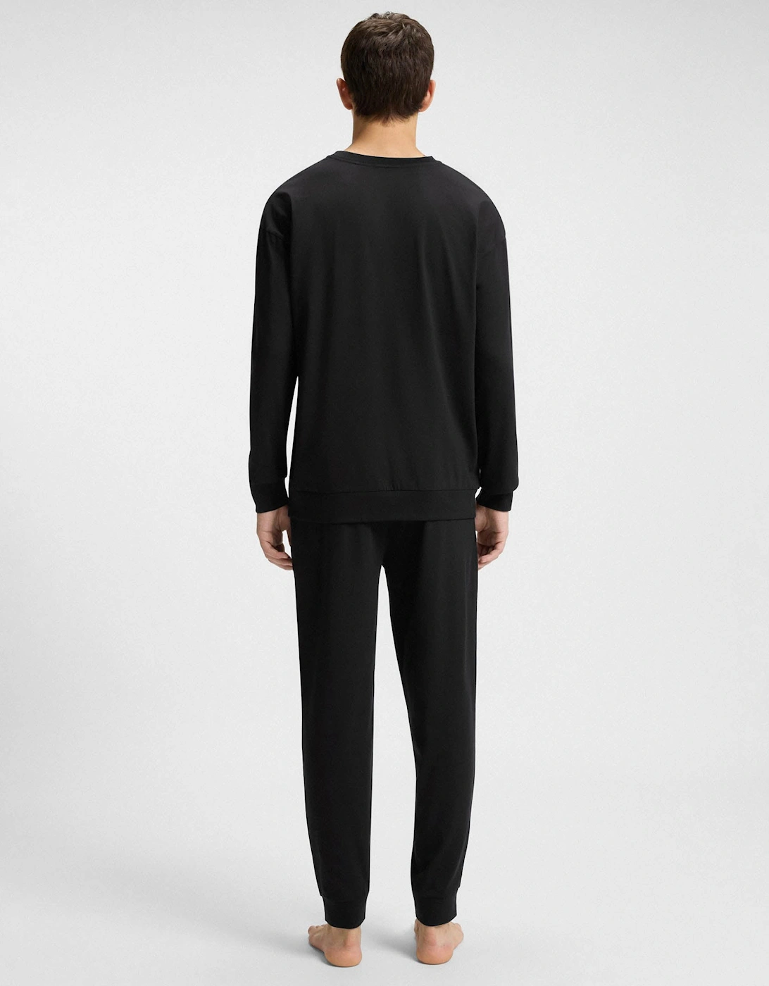 HUGO GALAXY Mens Gift-boxed Long pyjama set in stretch cotton with logos - Black 001