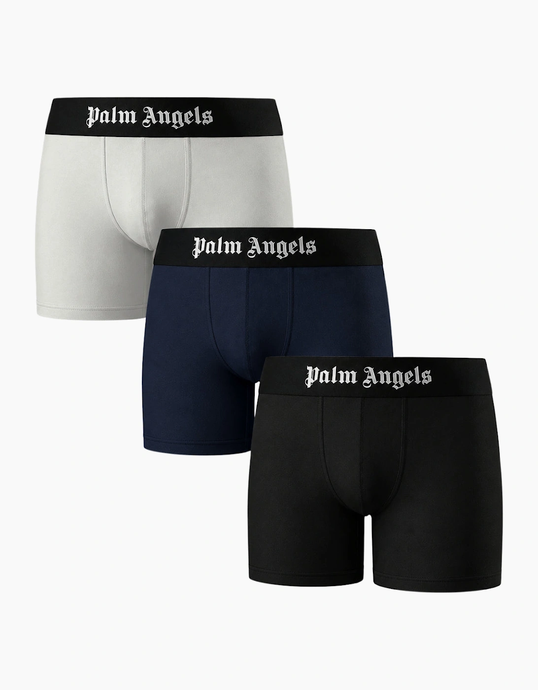 Palm Angels Men's Palm Angels Tri-Pack Assorted Colours Long Trunk Boxer Shorts - Black/Black