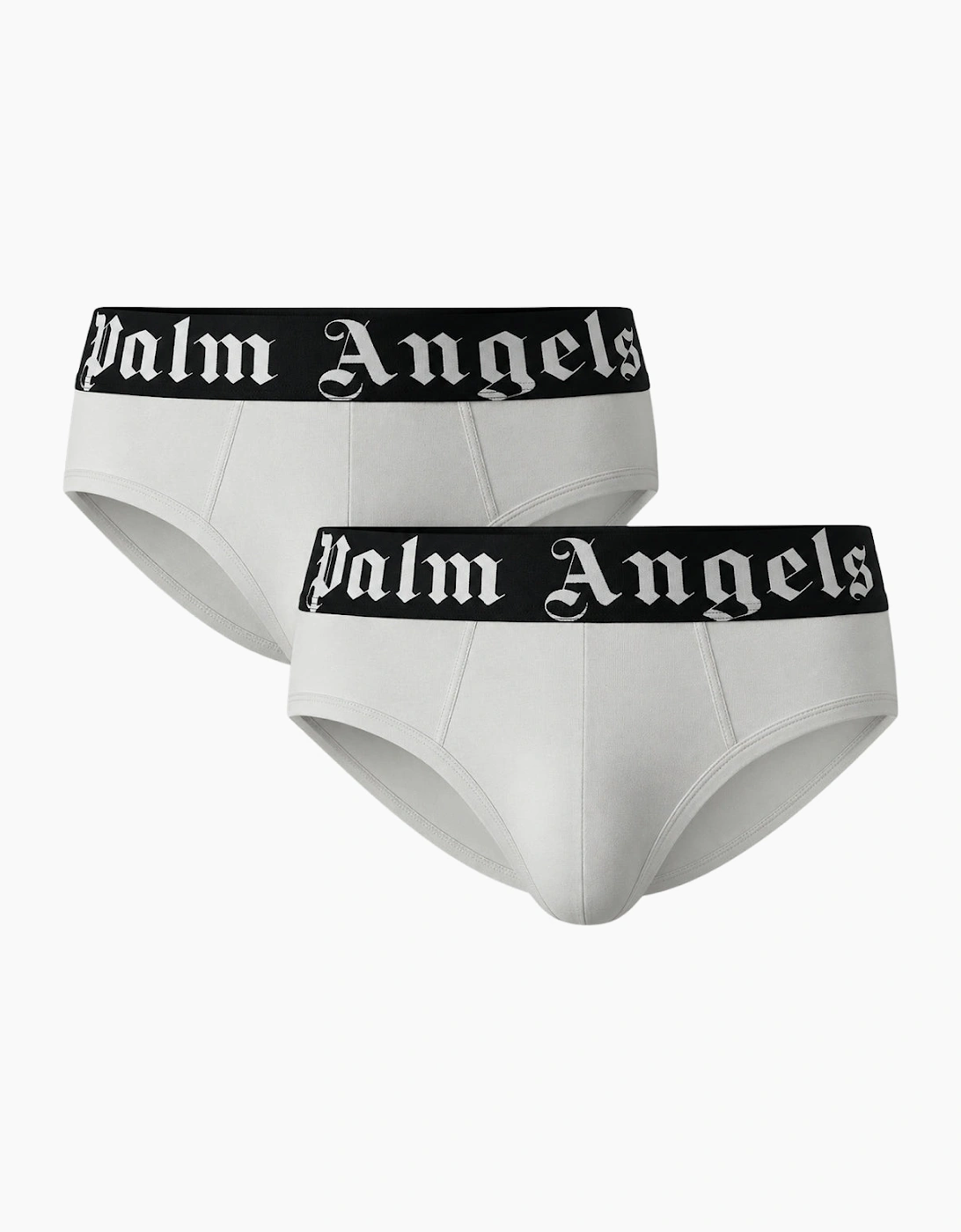 Palm Angels Men's Palm Angels Two-Pack Contrast Logo White Briefs
